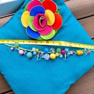Fun mixed sizes and colors of round beads necklace.